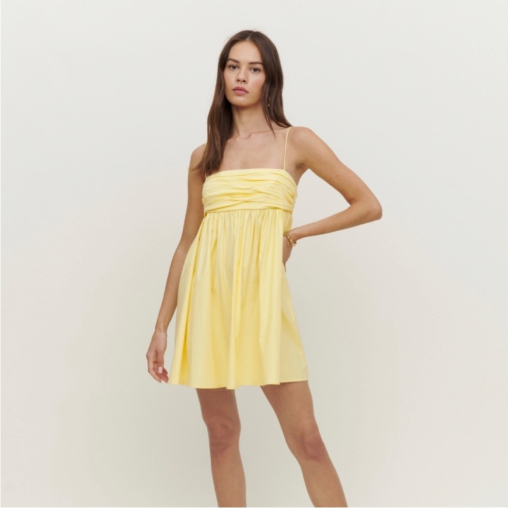 Reformation Yellow Mini Dress with Spaghetti Straps